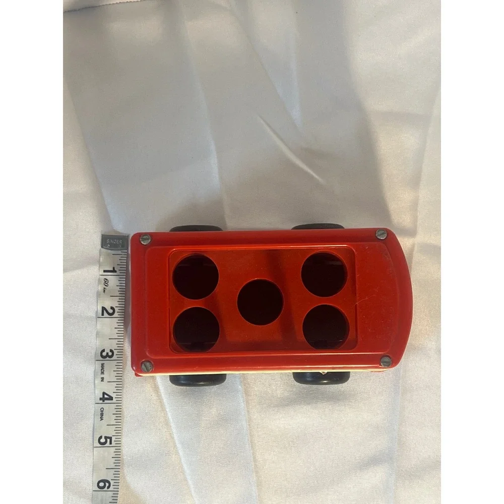 Vintage Fisher Price Little People Mini Bus Toy Red Cream‎ 1970s FP 141